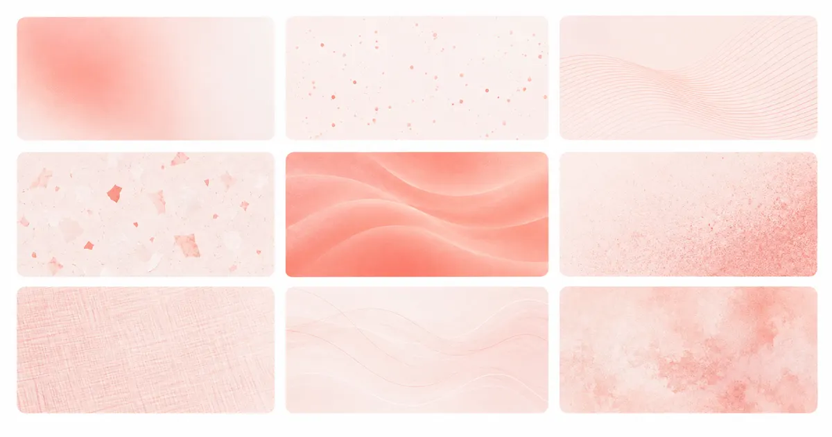 Nine soft tiles in coral, rose and pale red tones, each with a different texture